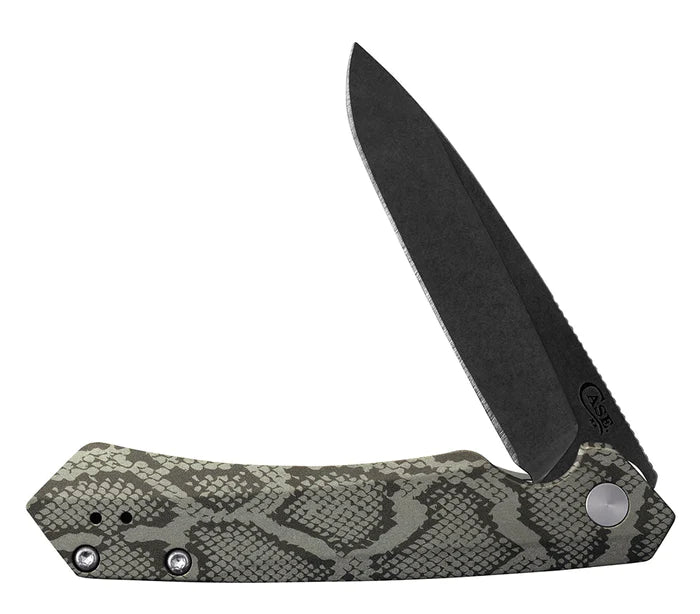 CASE XX (64636)Embellished OD Green SNAKE SKIN Anodized Aluminum Kinzua® with DLC Spear Blade