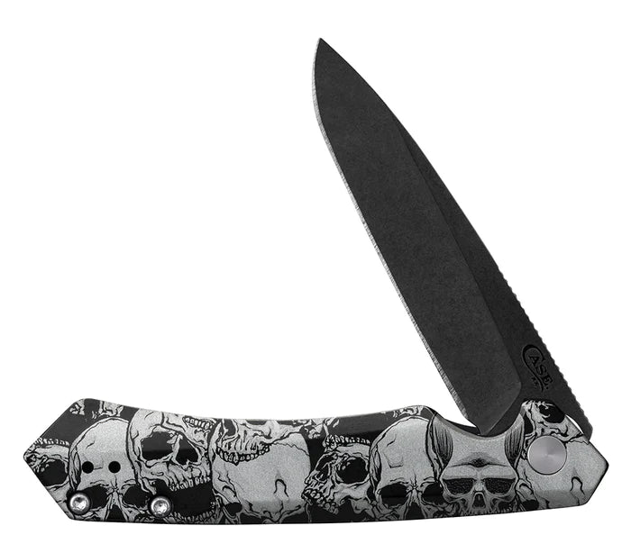 CASE XX (64645) SKULL Embellished Black Anodized Aluminum Kinzua® with DLC Spear Blade