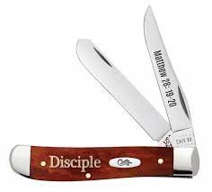 Matthew 28:19 - Case Smooth Chestnut Bone Mini Trapper (CA60868)