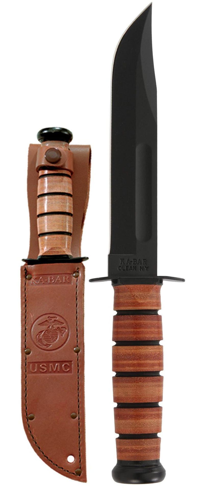 KA-BAR USMC Brown-STR Knife w/Sheath