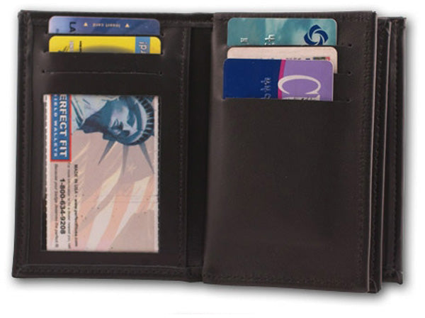 Perfect Fit Badge Wallet with Double ID CC Slots Medallion and Imprint