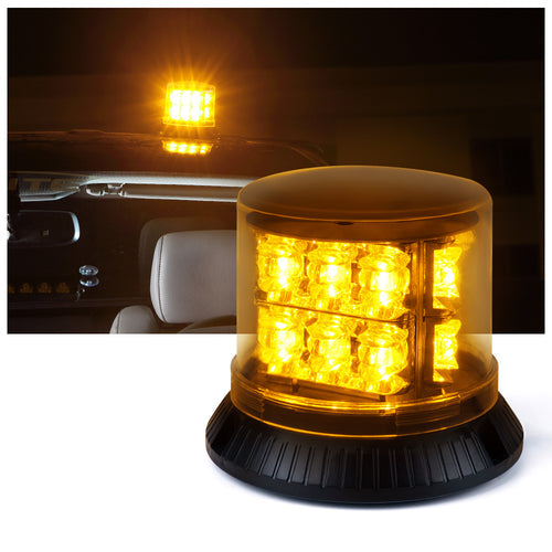 Xprite Amber 18 LED 12 Flash Patterns 18W Revolving Strobe Beacon Light