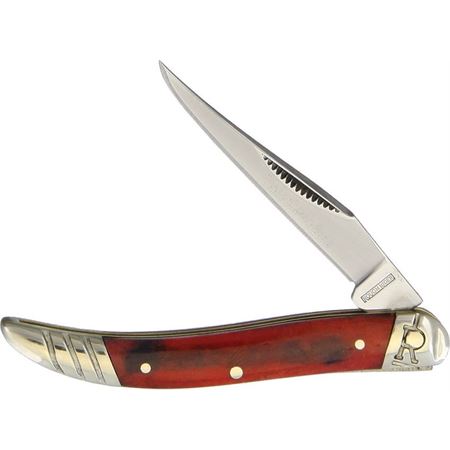 Rough Rider 1668 Small Toothpick Folding Knife with Black Cherry Smooth Bone Handle