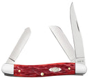 Case Dark Red Bone Peach Seed Jig Chrome Vanadium Medium Stockman