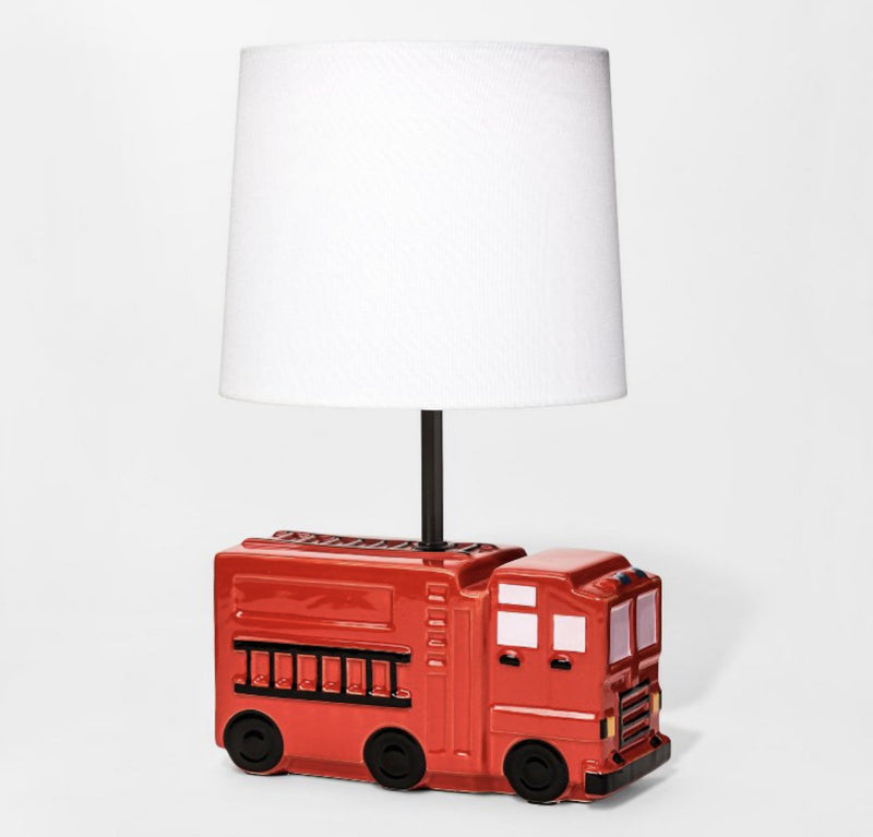 Fire Truck Figural Lamp Red