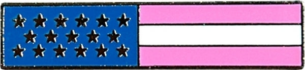 Hero's Pride U.S. FLAG LAPEL PIN, BREAST CANCER AWARENESS, ENAMELED/PLATED, 2 CLUTCH