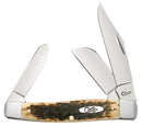 Case Large Stockman Peach Seed Jig Amber Bone CV Large