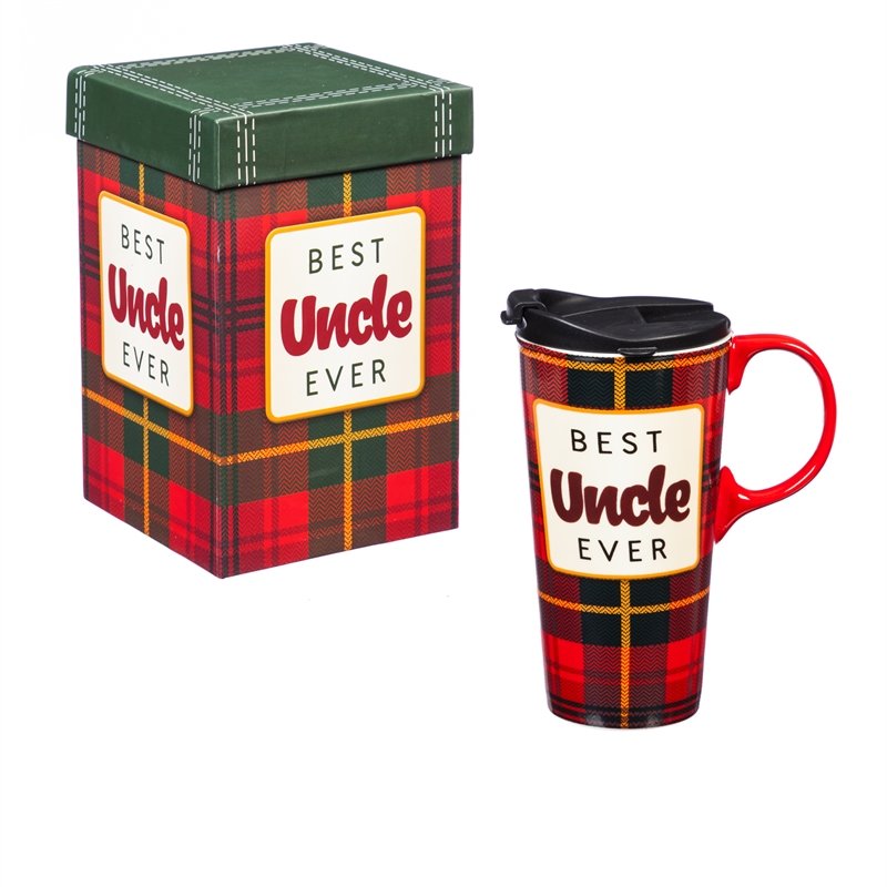 Ceramic 17 oz Travel Cup Best Uncle Ever