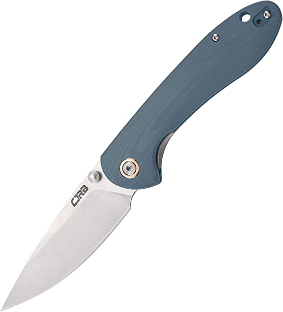 CJRB Cutlery Small Feldspar Knife Stonewash G10 Blue Handle-Small (J1912)