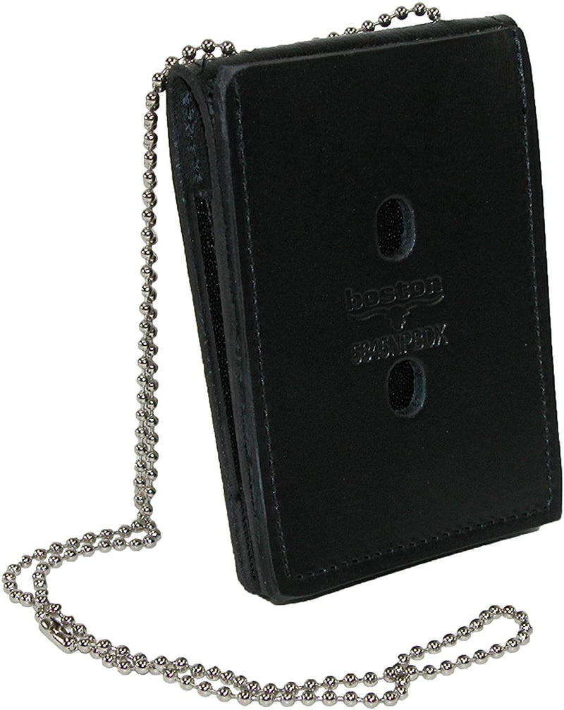 Boston Leather Badge Holder w/ Neck Chain