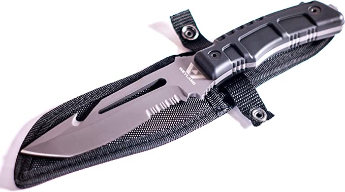 WEYLAND Survival Bugout Knife with Sheath - Bushcraft Hunting Knife