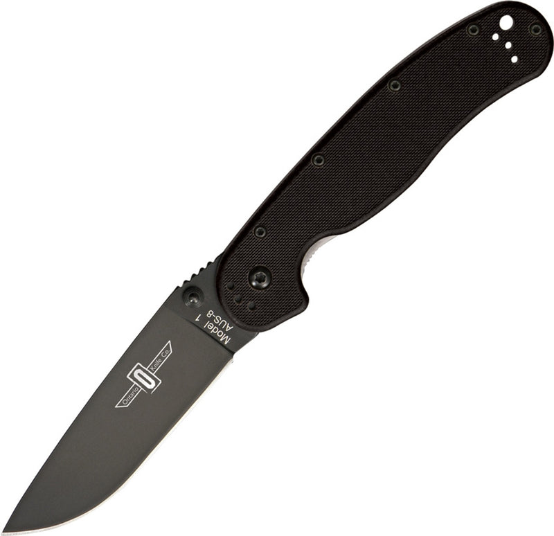 Ontario Rat 1 Folder Knife | Black Handle and Black Blade