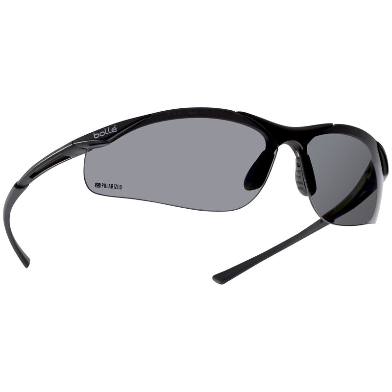 Safety Glasses, Wraparound Gray Polycarbonate Lens, Scratch-Resistant