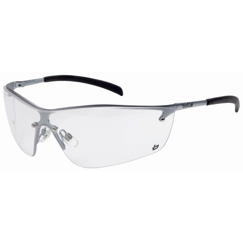 Bolle  Silium Safety Glasses - Silver Metal Temples - Clear Anti-Fog Lens