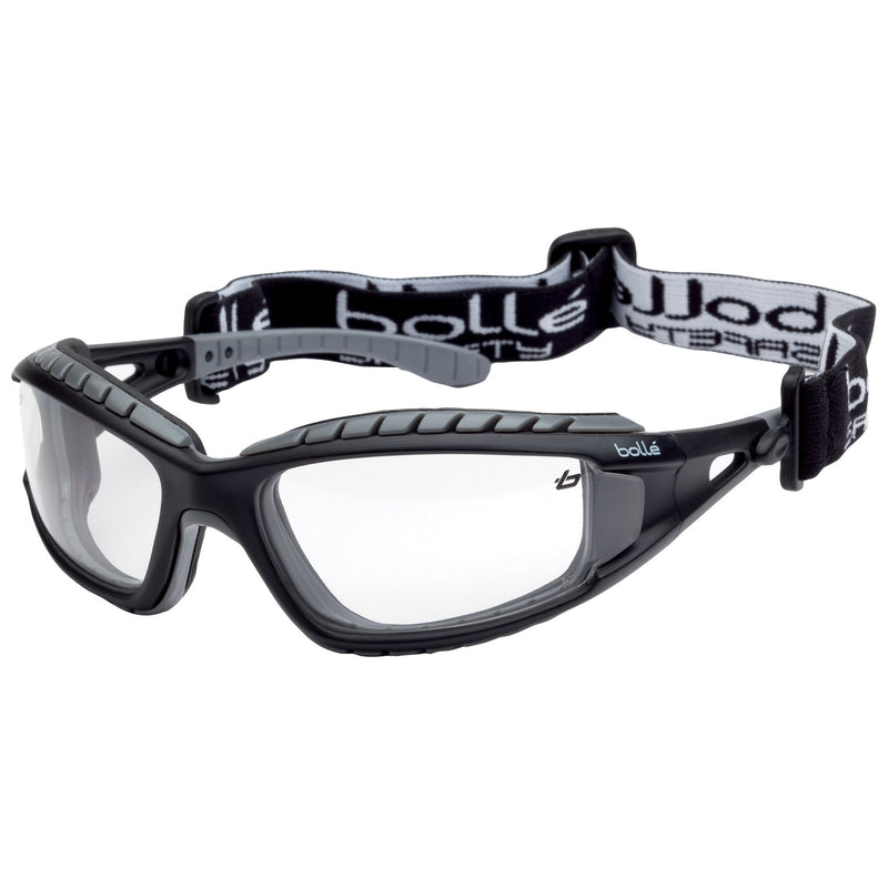 Bolle  Tracker Safety Glasses/Goggles - Black/Grey Temples - Clear Anti-Fog Lens