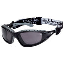 Bolle  Tracker Safety Glasses/Goggles - Black/Grey Temples - Smoke Anti-Fog Lens