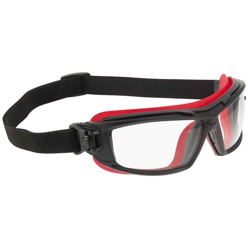 Bolle Ultim8 Safety Glasses/Goggles - Black/Red Temples - Clear Platinum Anti-Fog Lens