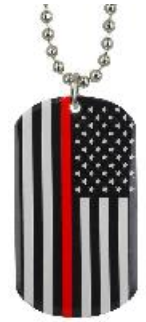 USA Red Line Dog Tag Necklace