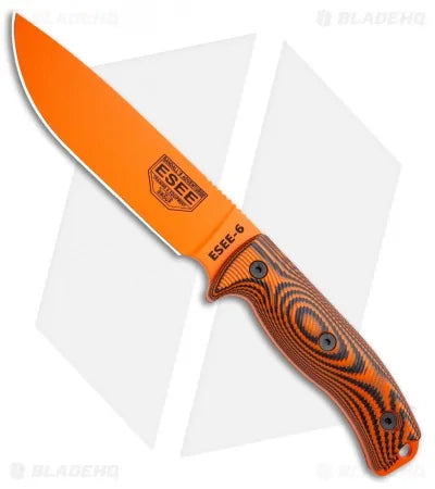 ESEE Knives ESEE-6POR-006 Fixed Blade Knife Orange/Black 3D G-10 (6.5" Orange)