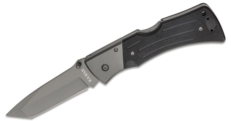 KA-BAR 3064 MULE Heavy-Duty Folder II 4" Plain Tanto Blade, Black G10 Handles