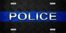 Smart Blonde - Police Thin Blue Line Metal License Plate