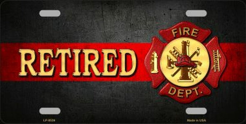 Smart Blonde - Retired Fire Thin Red Line Metal License Plate