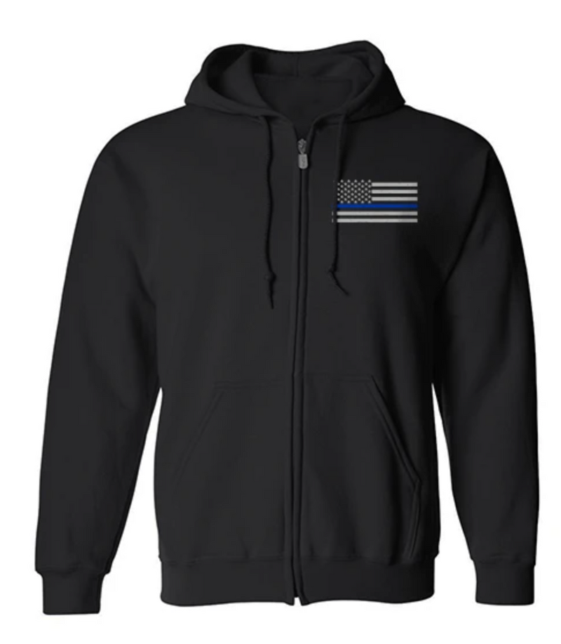 Men's Hoodie Thin Blue Line American Flag