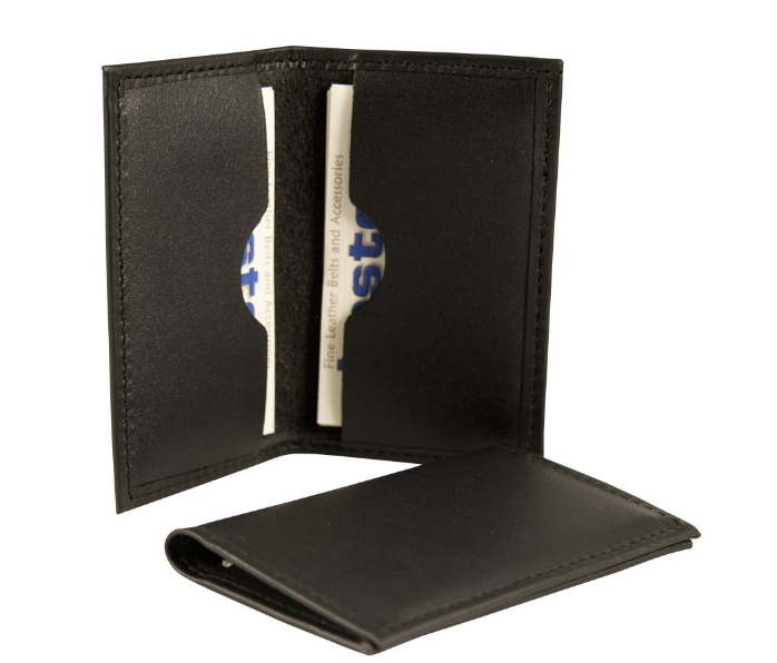 Boston Leather Soft Black Leather Business Card Holder