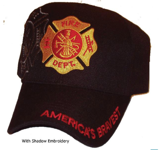 US Fire Department Hat With Shadow