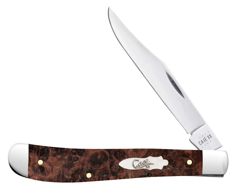 Smooth Brown Maple Burl Wood Slimline Trapper