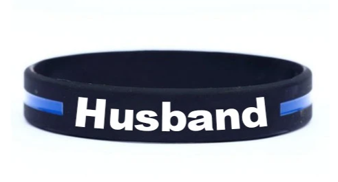 Personalized Thin Blue Line Silicone Bracelet