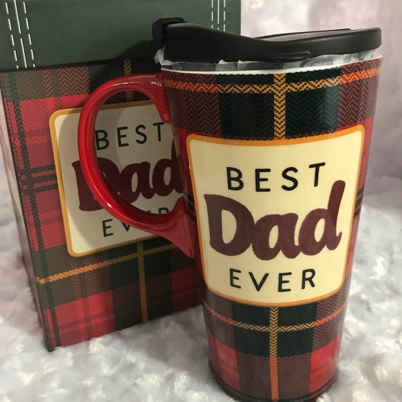 Evergreen Ceramic travel mug Greatest dad ever