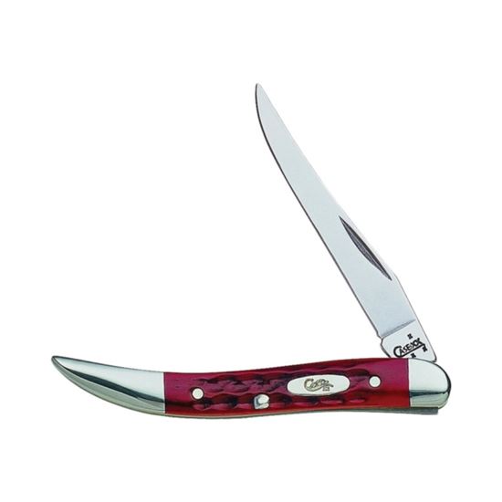 CASE Pocket Knife, 2-1/4 in L Blade, Stainless Steel Blade, 1-Blade, Red Handle 00792