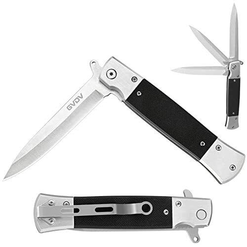 GVDV Folding Pocket Knife with G10 Handle 7CR17 Stainless Steel EDC Knife