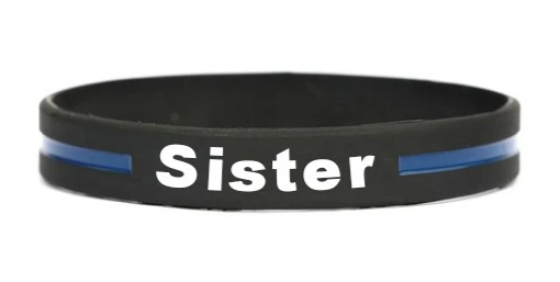 Personalized Thin Blue Line Silicone Bracelet