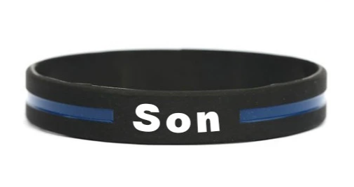 Personalized Thin Blue Line Silicone Bracelet