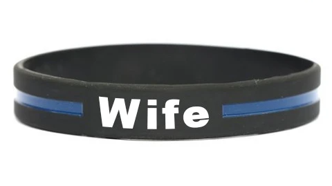 Personalized Thin Blue Line Silicone Bracelet